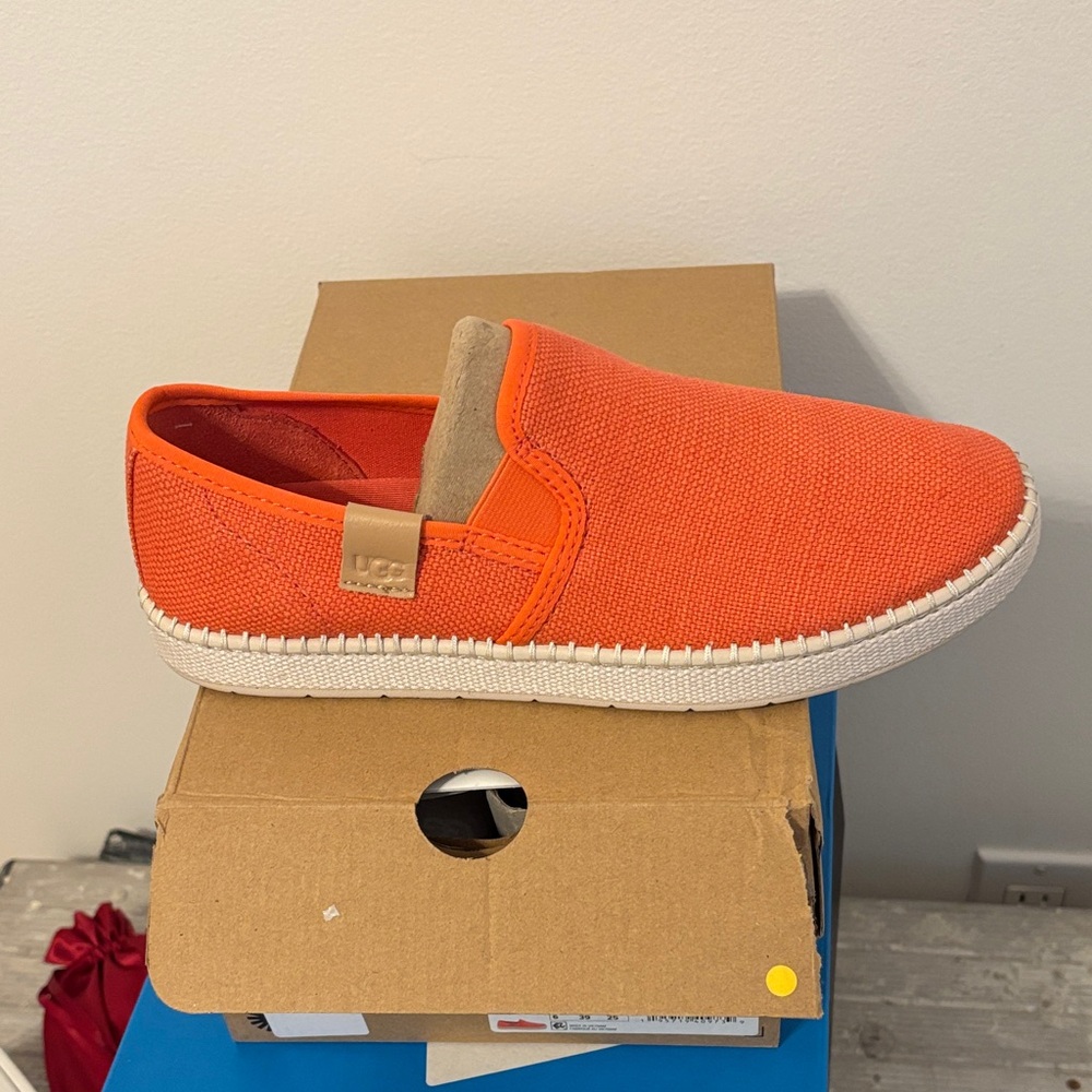UGG Women’s Orange Slip-On Canvas Loafers